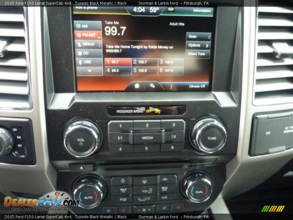 2015 Ford F150 Lariat SuperCab 4x4 Tuxedo Black Metallic / Black Photo #14