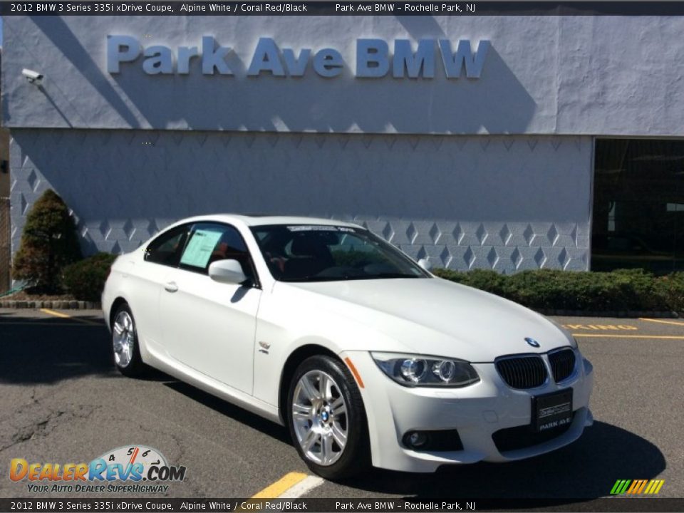2012 BMW 3 Series 335i xDrive Coupe Alpine White / Coral Red/Black Photo #1