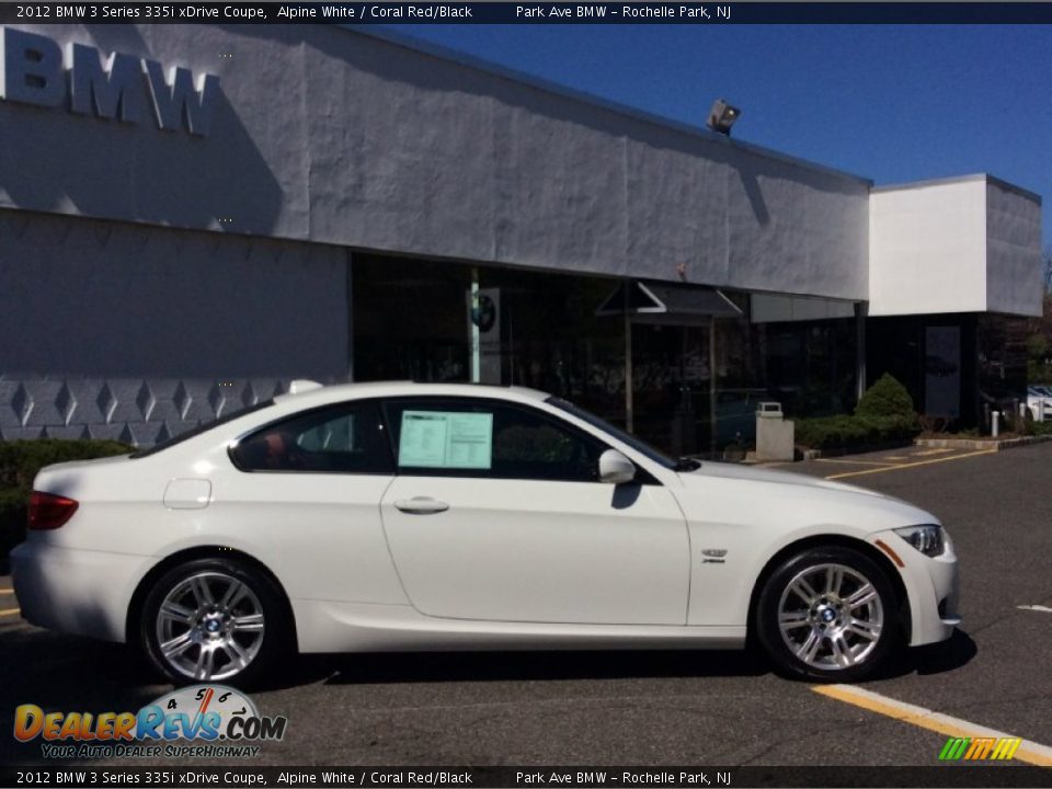 2012 BMW 3 Series 335i xDrive Coupe Alpine White / Coral Red/Black Photo #2