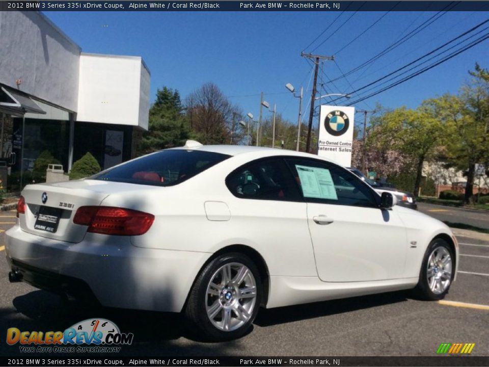 2012 BMW 3 Series 335i xDrive Coupe Alpine White / Coral Red/Black Photo #3