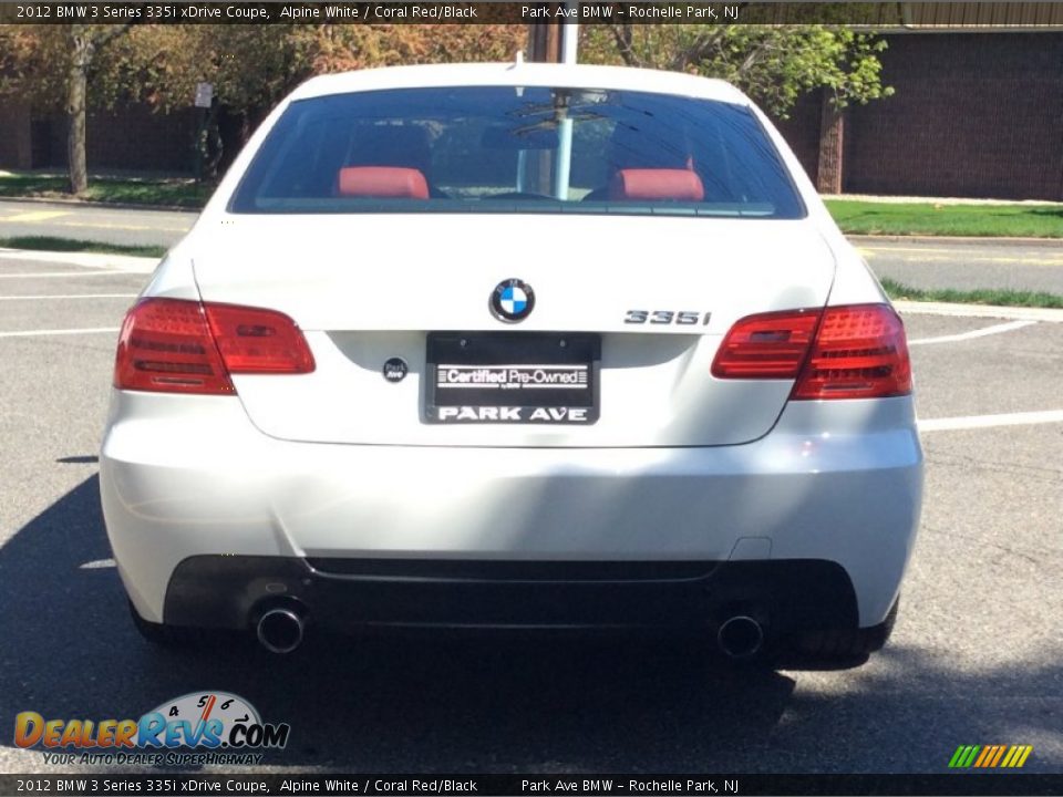 2012 BMW 3 Series 335i xDrive Coupe Alpine White / Coral Red/Black Photo #4
