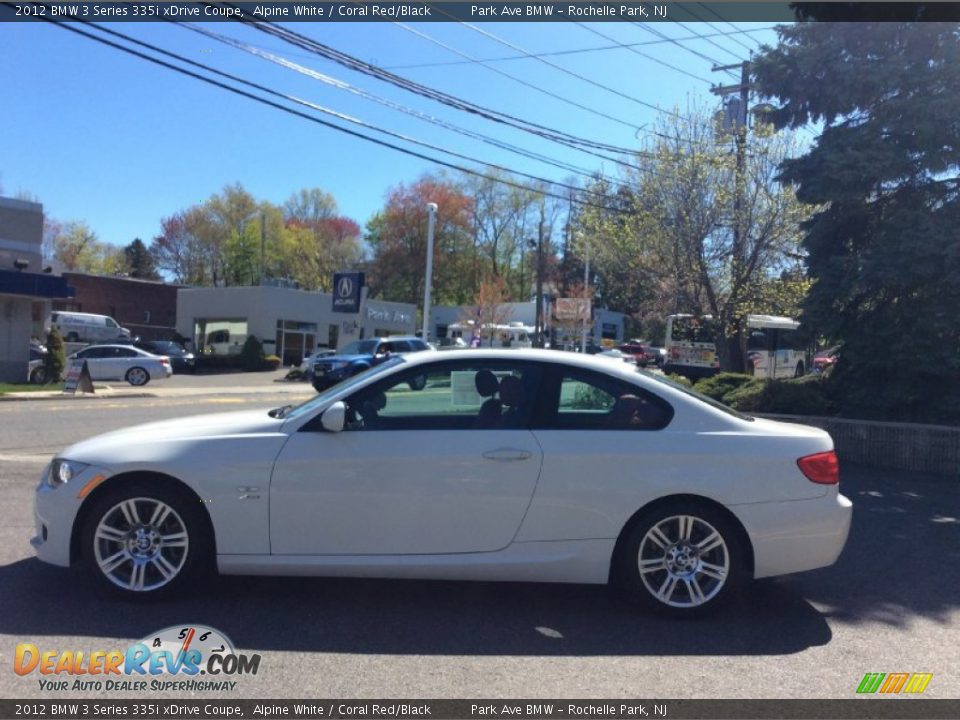 2012 BMW 3 Series 335i xDrive Coupe Alpine White / Coral Red/Black Photo #6