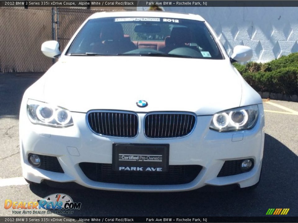 2012 BMW 3 Series 335i xDrive Coupe Alpine White / Coral Red/Black Photo #8