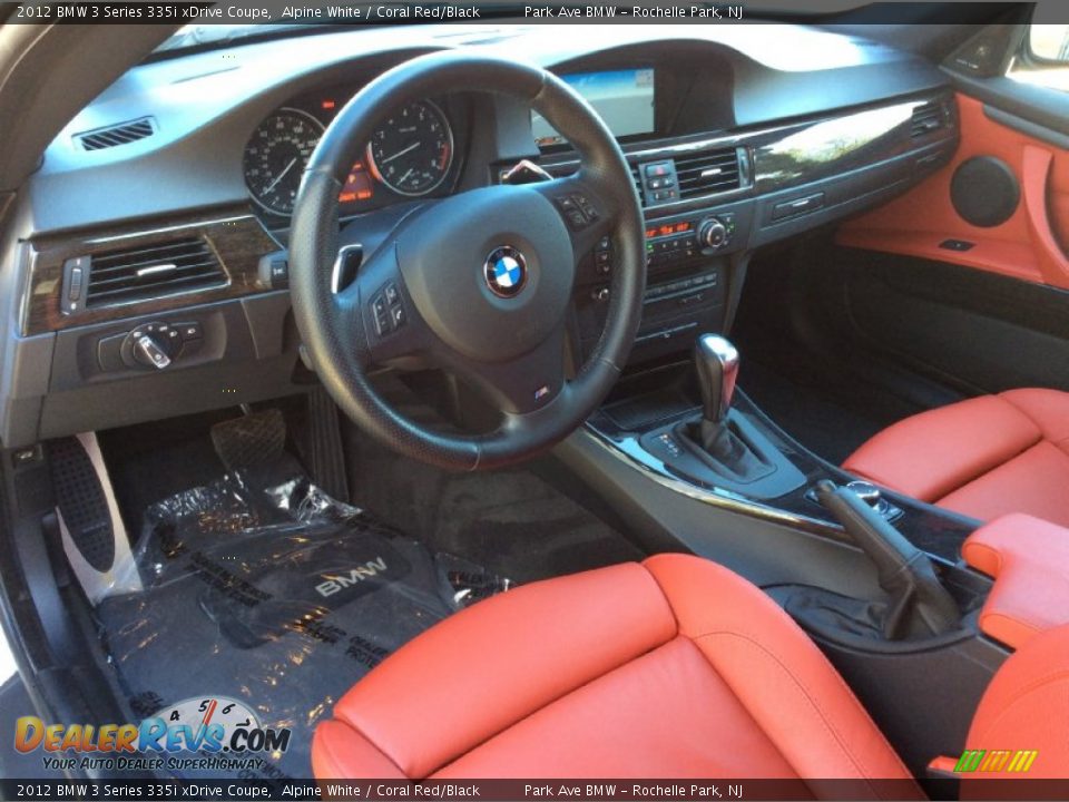 2012 BMW 3 Series 335i xDrive Coupe Alpine White / Coral Red/Black Photo #11