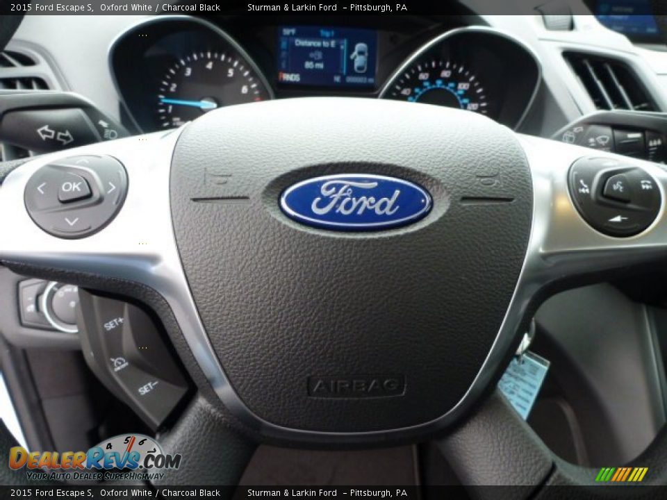 2015 Ford Escape S Oxford White / Charcoal Black Photo #12