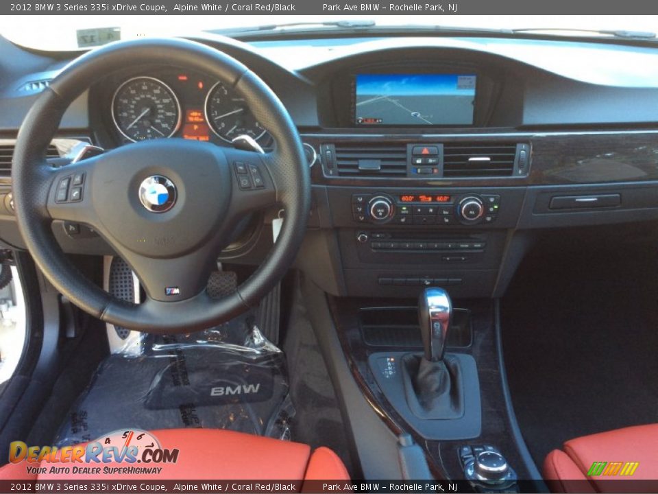 2012 BMW 3 Series 335i xDrive Coupe Alpine White / Coral Red/Black Photo #15