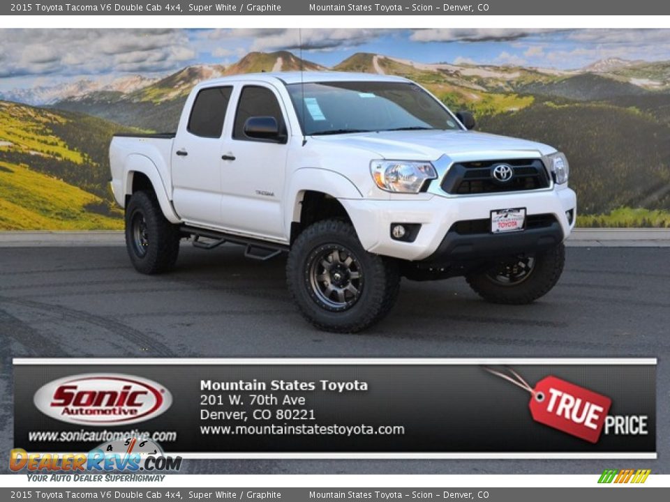 2015 Toyota Tacoma V6 Double Cab 4x4 Super White / Graphite Photo #1