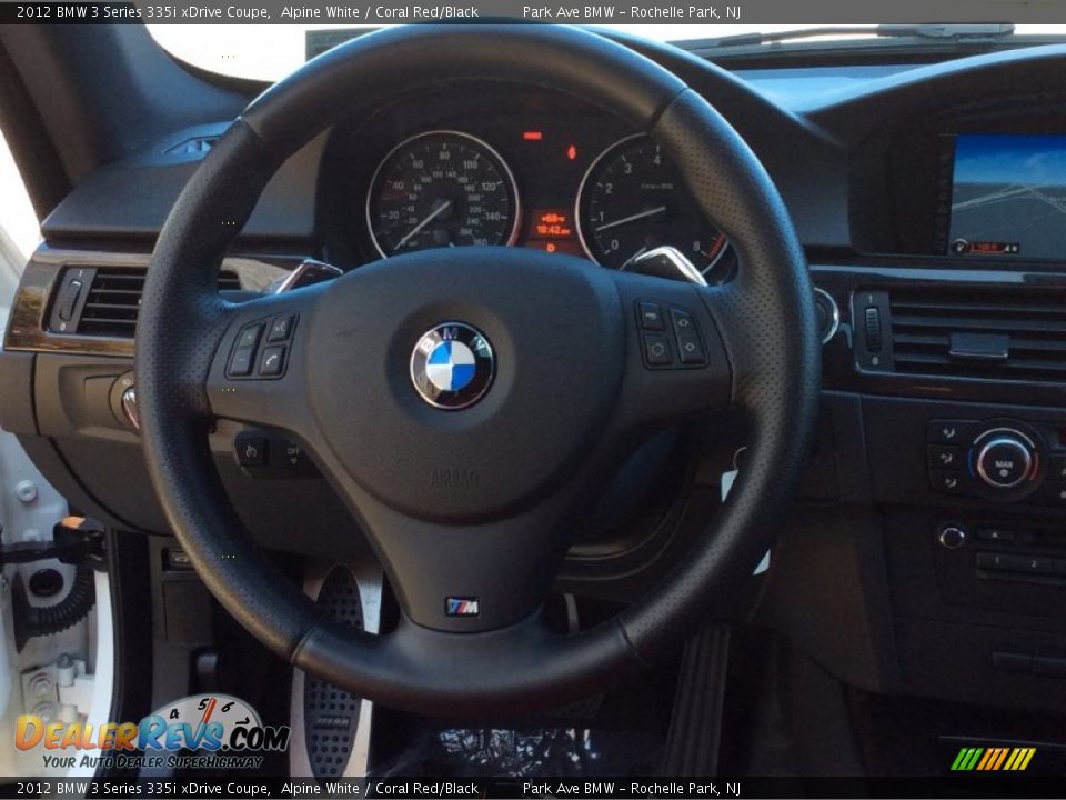 2012 BMW 3 Series 335i xDrive Coupe Alpine White / Coral Red/Black Photo #18
