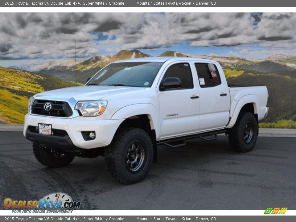 2015 Toyota Tacoma V6 Double Cab 4x4 Super White / Graphite Photo #3