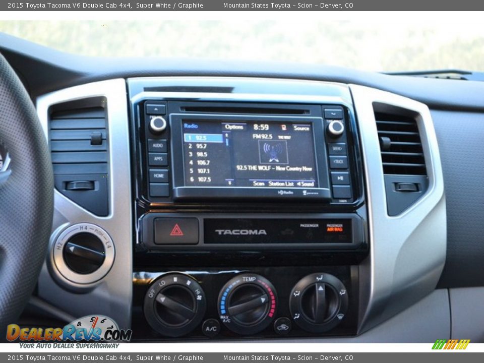 2015 Toyota Tacoma V6 Double Cab 4x4 Super White / Graphite Photo #7