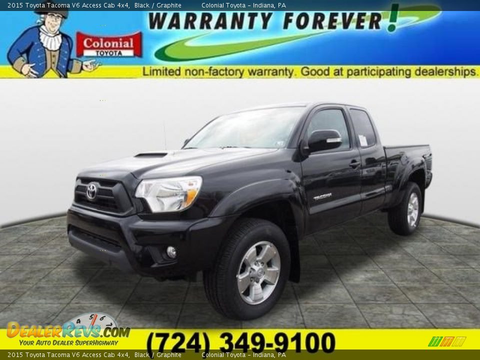 2015 Toyota Tacoma V6 Access Cab 4x4 Black / Graphite Photo #1