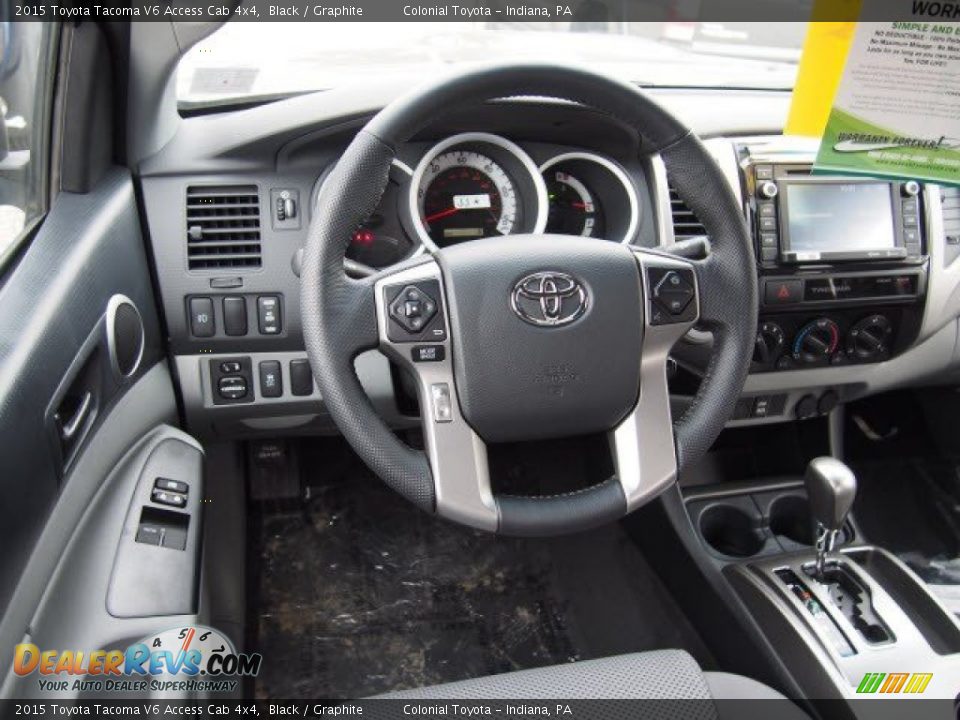 2015 Toyota Tacoma V6 Access Cab 4x4 Black / Graphite Photo #5