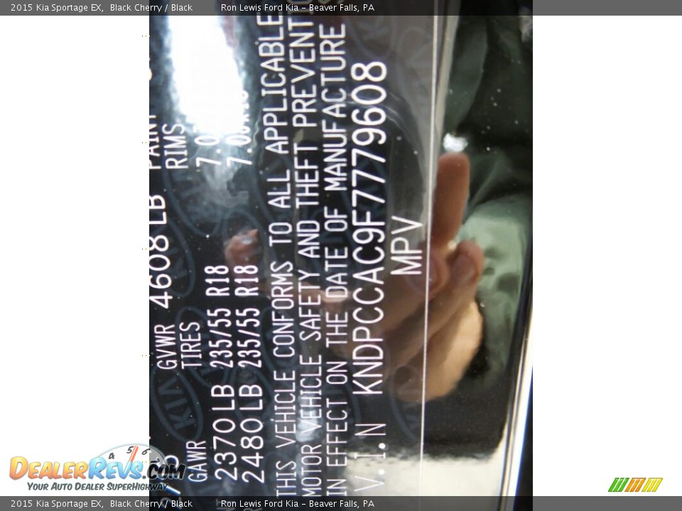 2015 Kia Sportage EX Black Cherry / Black Photo #16