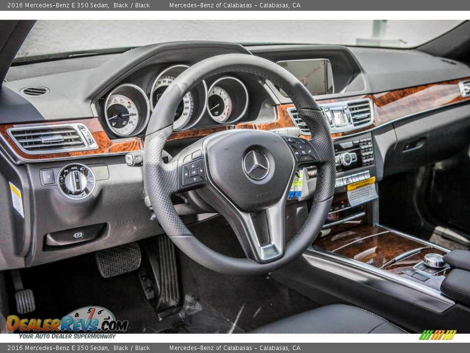 Black Interior - 2016 Mercedes-Benz E 350 Sedan Photo #5