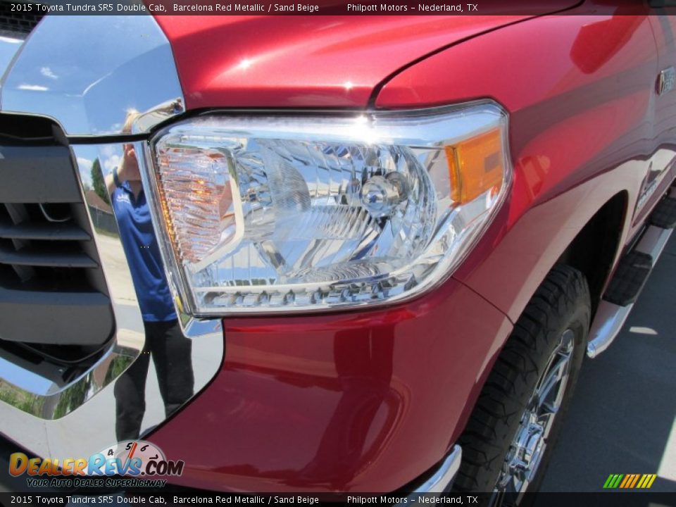 2015 Toyota Tundra SR5 Double Cab Barcelona Red Metallic / Sand Beige Photo #8