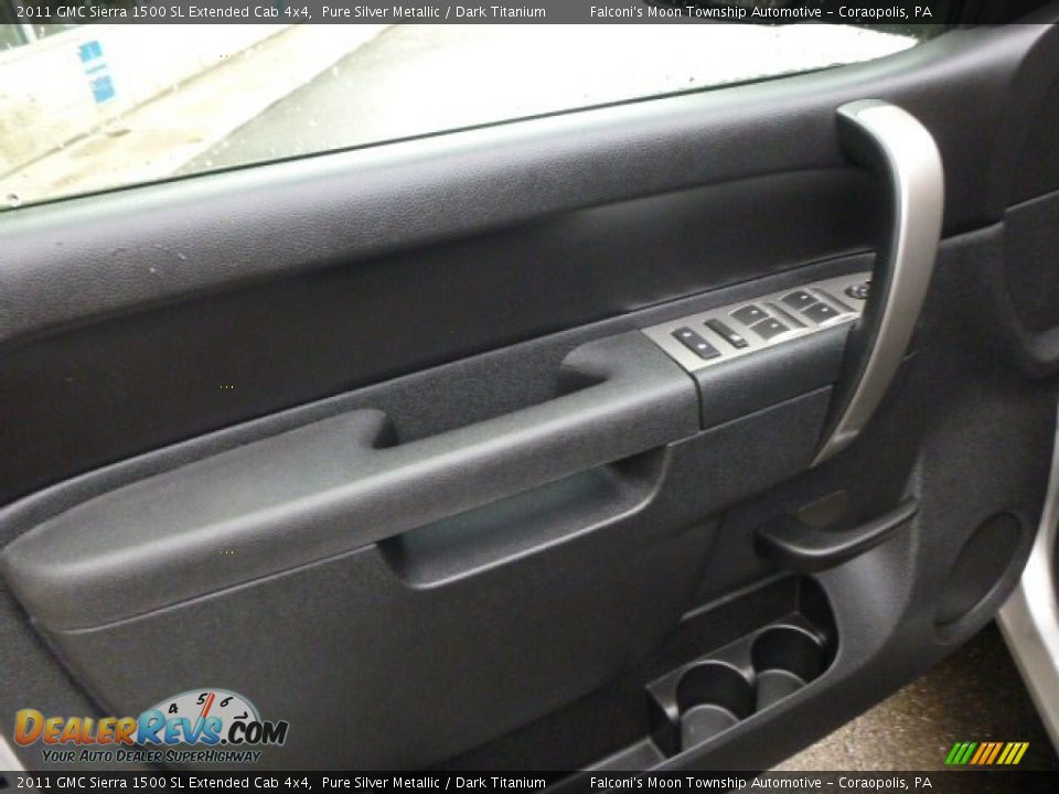2011 GMC Sierra 1500 SL Extended Cab 4x4 Pure Silver Metallic / Dark Titanium Photo #18