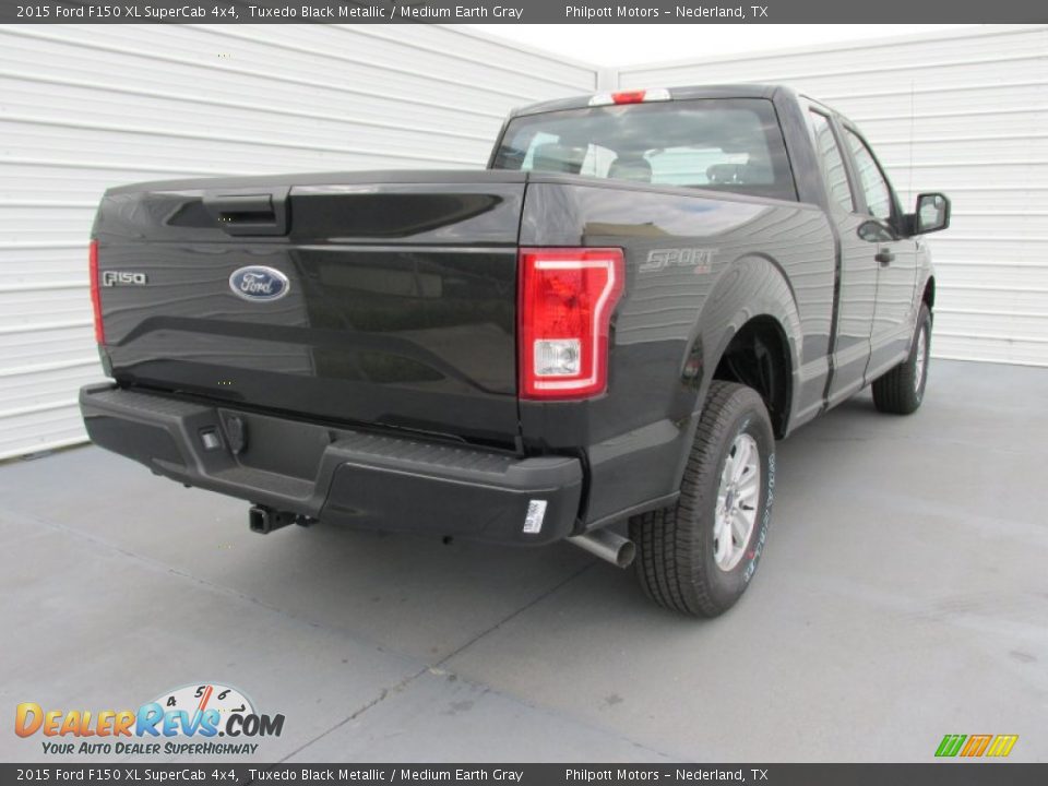 2015 Ford F150 XL SuperCab 4x4 Tuxedo Black Metallic / Medium Earth Gray Photo #4