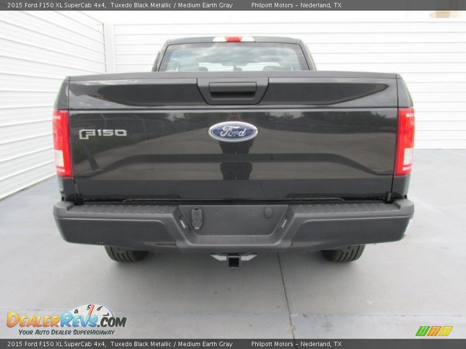 2015 Ford F150 XL SuperCab 4x4 Tuxedo Black Metallic / Medium Earth Gray Photo #5