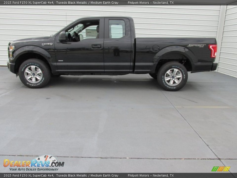 2015 Ford F150 XL SuperCab 4x4 Tuxedo Black Metallic / Medium Earth Gray Photo #6