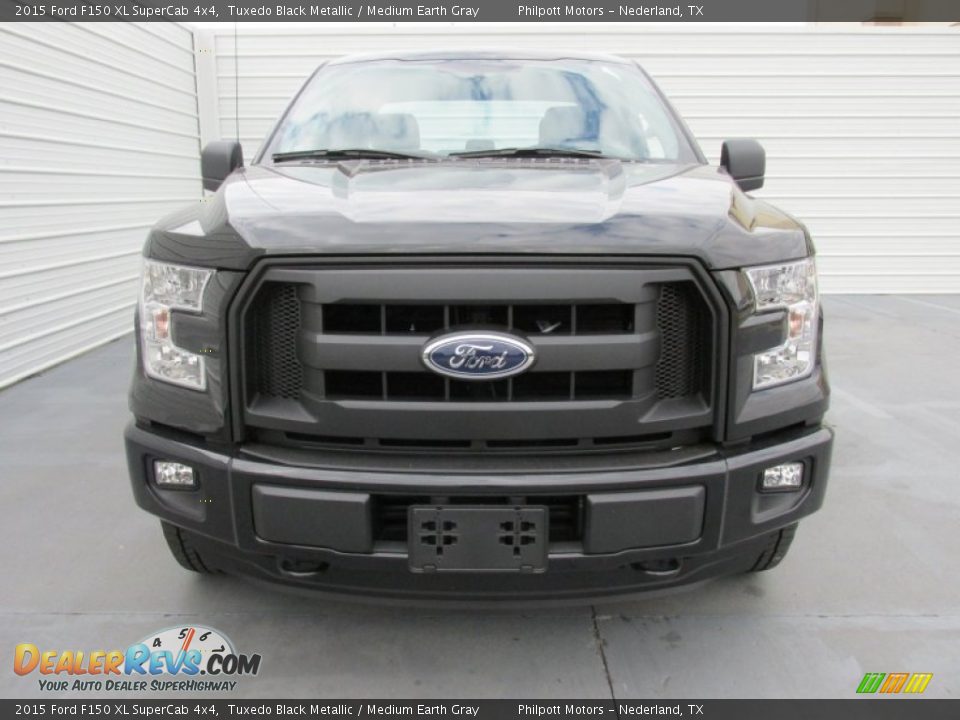 2015 Ford F150 XL SuperCab 4x4 Tuxedo Black Metallic / Medium Earth Gray Photo #8