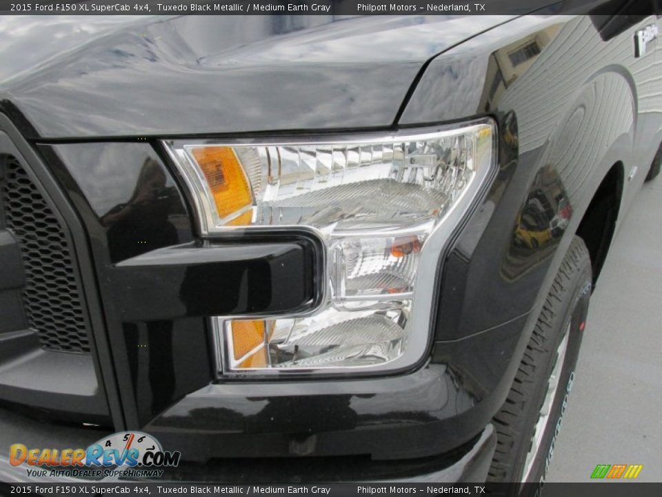 2015 Ford F150 XL SuperCab 4x4 Tuxedo Black Metallic / Medium Earth Gray Photo #9
