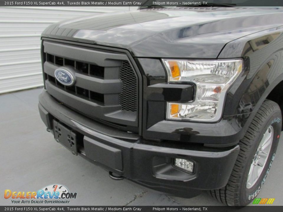 2015 Ford F150 XL SuperCab 4x4 Tuxedo Black Metallic / Medium Earth Gray Photo #10