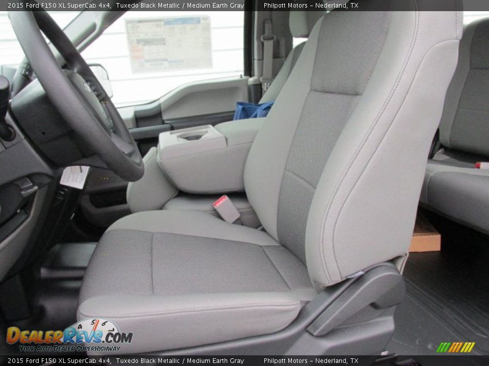 2015 Ford F150 XL SuperCab 4x4 Tuxedo Black Metallic / Medium Earth Gray Photo #22
