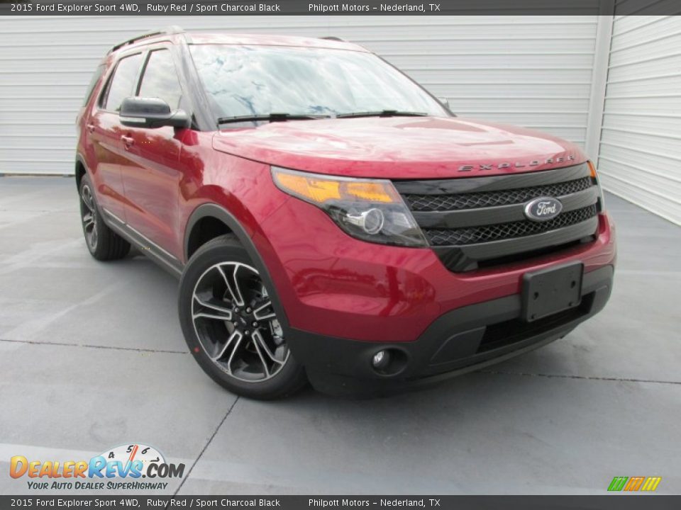 2015 Ford Explorer Sport 4WD Ruby Red / Sport Charcoal Black Photo #1