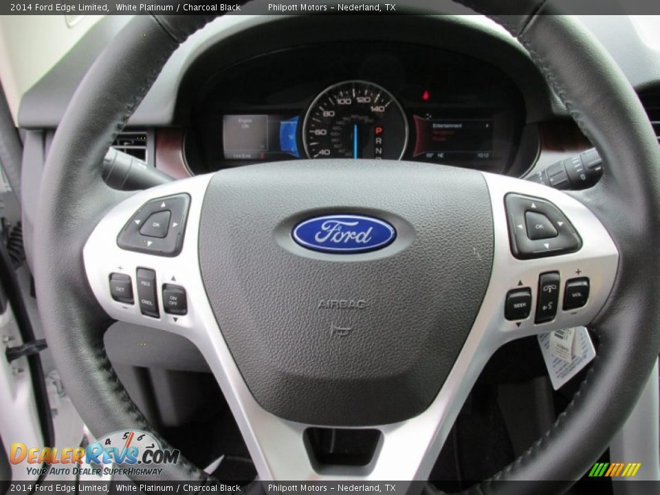 2014 Ford Edge Limited White Platinum / Charcoal Black Photo #29