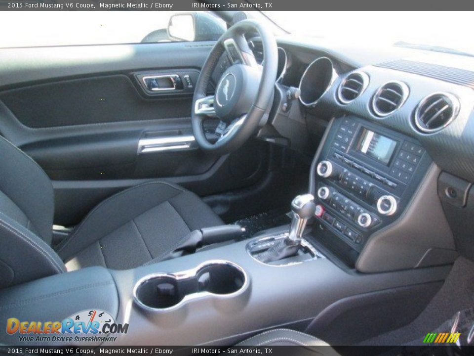 2015 Ford Mustang V6 Coupe Magnetic Metallic / Ebony Photo #14