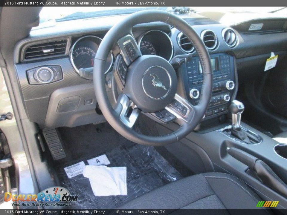 2015 Ford Mustang V6 Coupe Magnetic Metallic / Ebony Photo #21