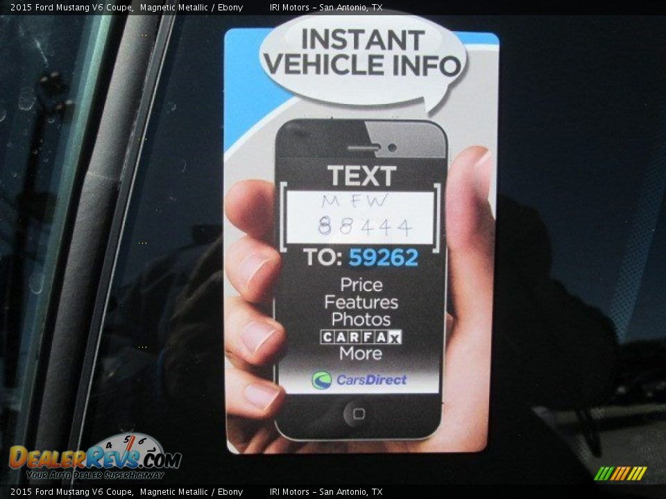 2015 Ford Mustang V6 Coupe Magnetic Metallic / Ebony Photo #27