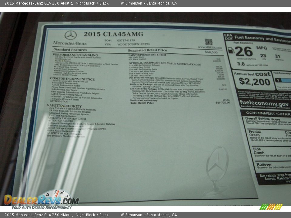 2015 Mercedes-Benz CLA 250 4Matic Window Sticker Photo #11