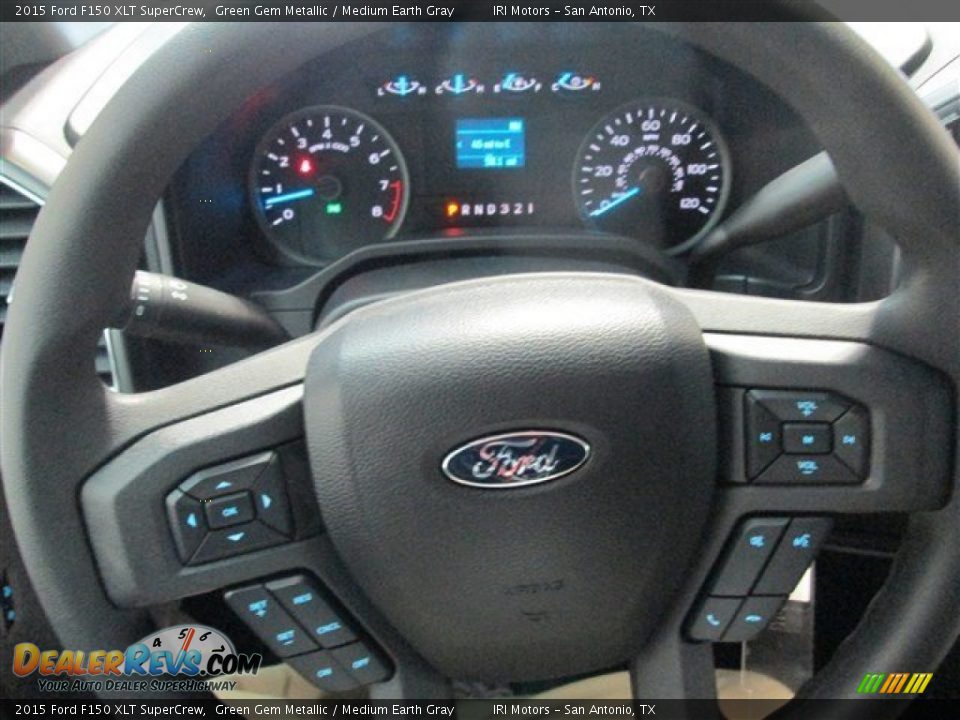 2015 Ford F150 XLT SuperCrew Green Gem Metallic / Medium Earth Gray Photo #18