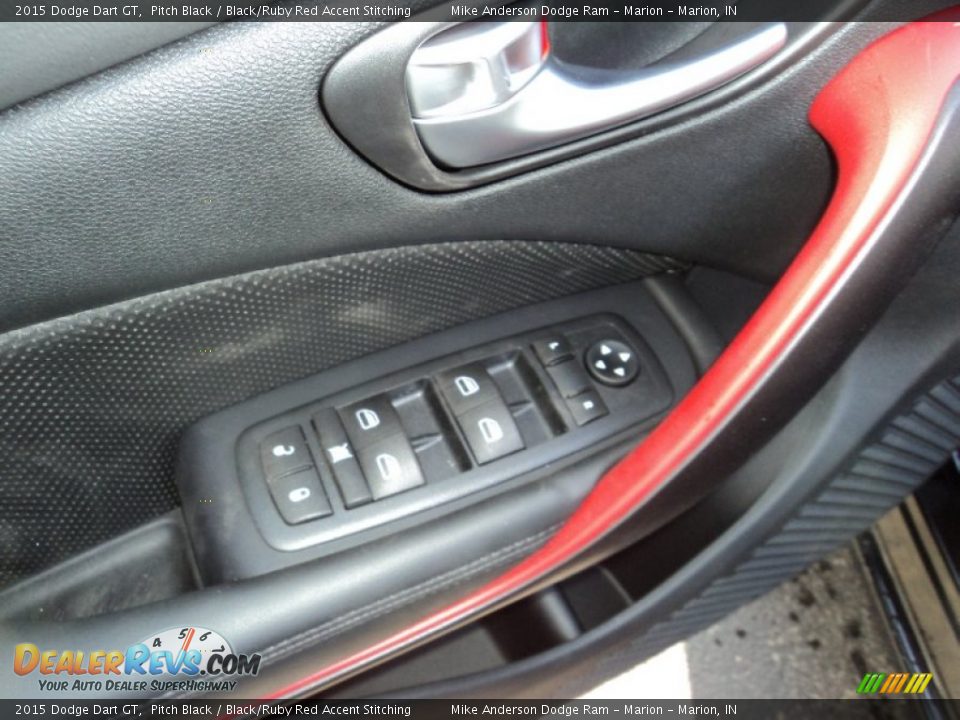 2015 Dodge Dart GT Pitch Black / Black/Ruby Red Accent Stitching Photo #11