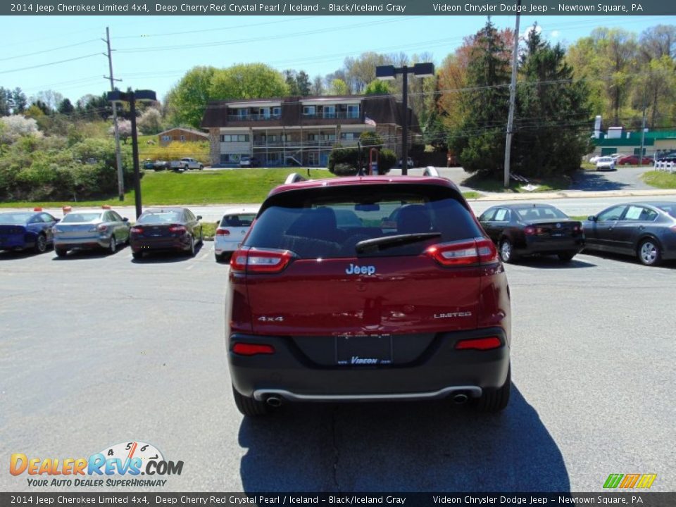 2014 Jeep Cherokee Limited 4x4 Deep Cherry Red Crystal Pearl / Iceland - Black/Iceland Gray Photo #4