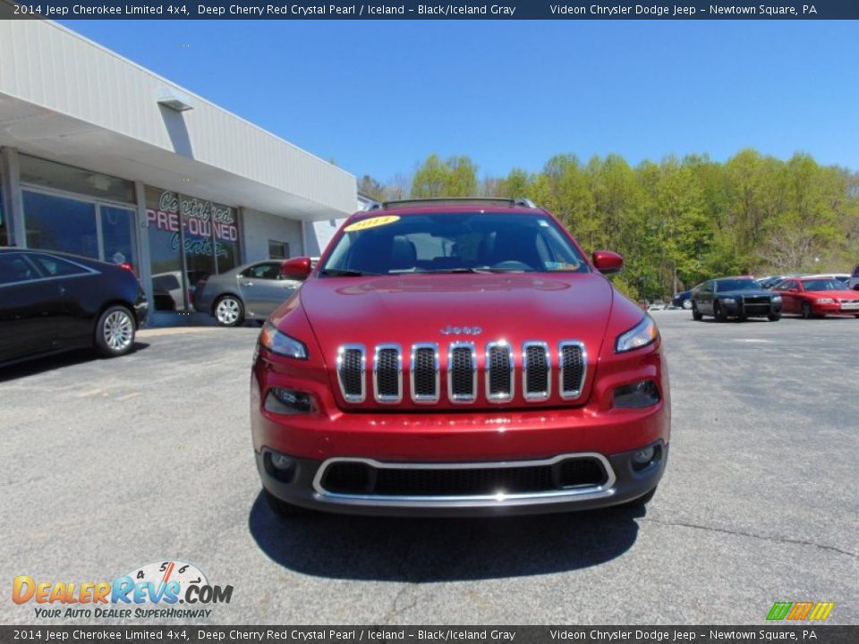 2014 Jeep Cherokee Limited 4x4 Deep Cherry Red Crystal Pearl / Iceland - Black/Iceland Gray Photo #8
