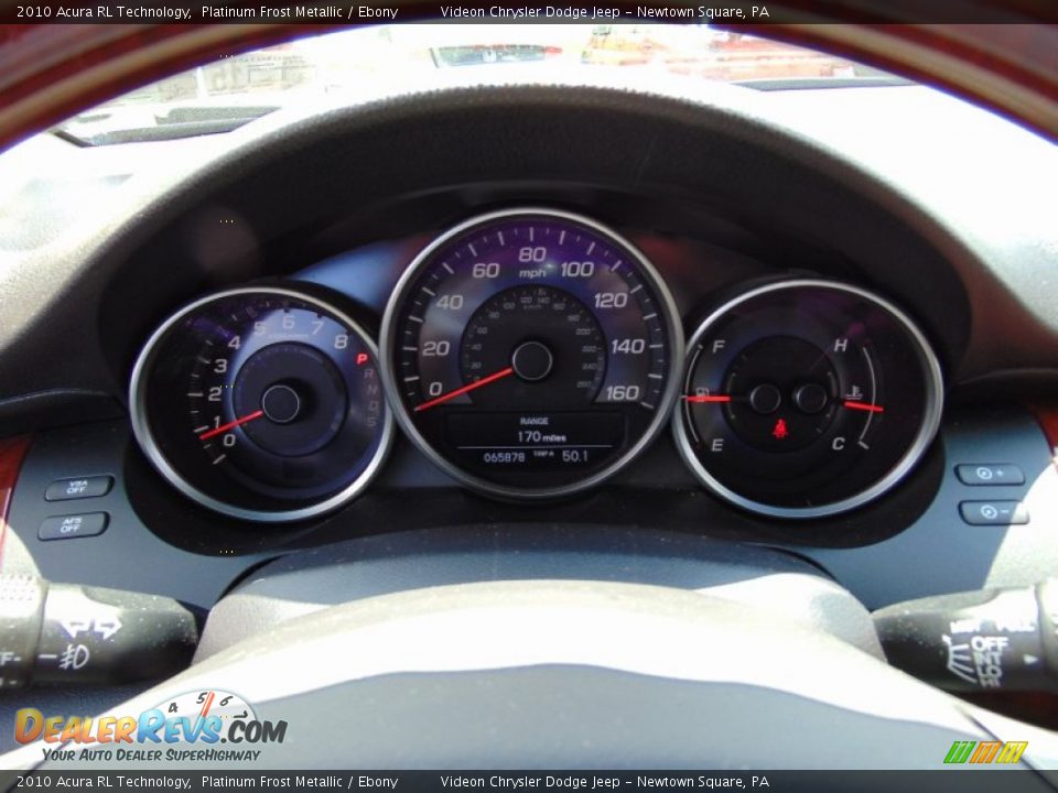 2010 Acura RL Technology Platinum Frost Metallic / Ebony Photo #29