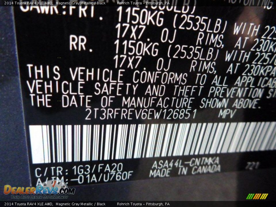 2014 Toyota RAV4 XLE AWD Magnetic Gray Metallic / Black Photo #25