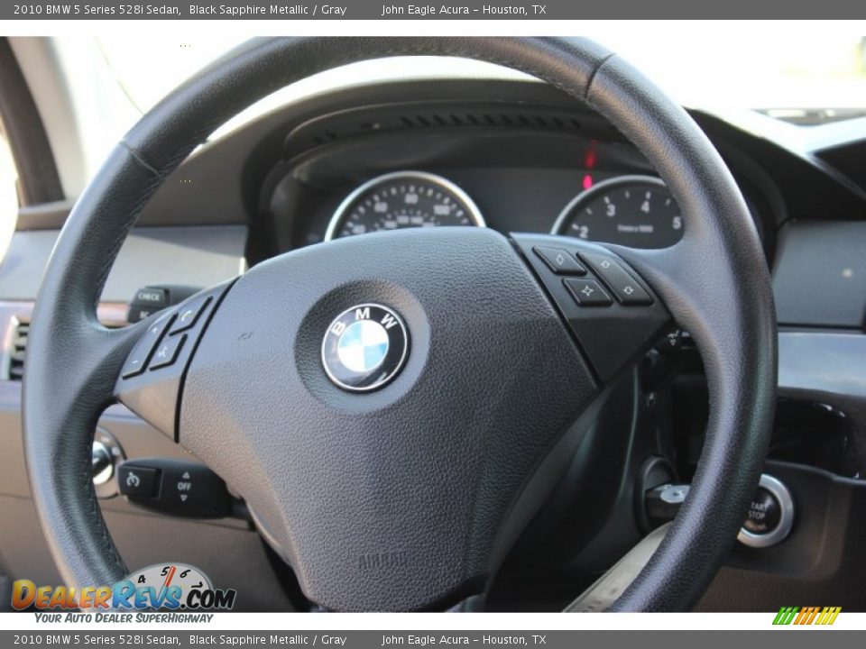 2010 BMW 5 Series 528i Sedan Black Sapphire Metallic / Gray Photo #29