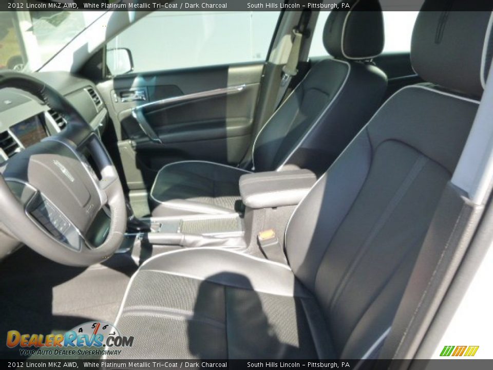 2012 Lincoln MKZ AWD White Platinum Metallic Tri-Coat / Dark Charcoal Photo #14