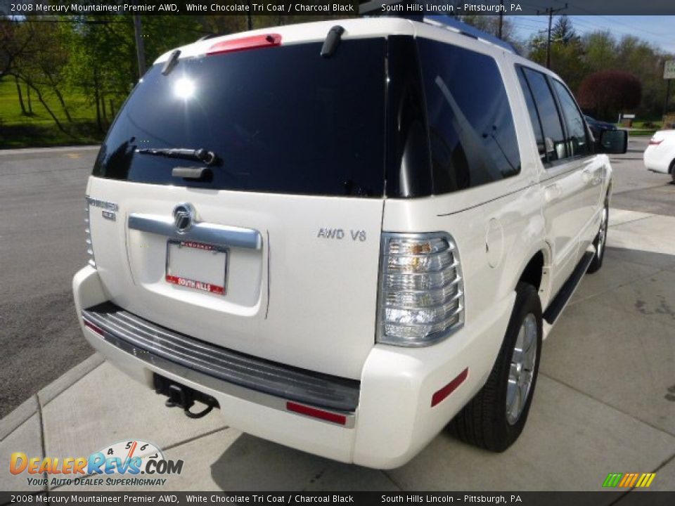 2008 Mercury Mountaineer Premier AWD White Chocolate Tri Coat / Charcoal Black Photo #6