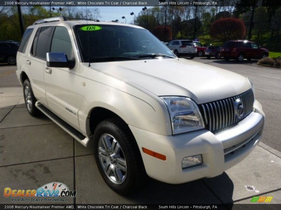 2008 Mercury Mountaineer Premier AWD White Chocolate Tri Coat / Charcoal Black Photo #8