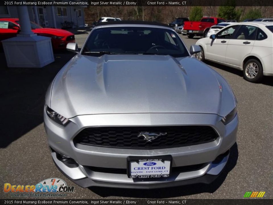 2015 Ford Mustang EcoBoost Premium Convertible Ingot Silver Metallic / Ebony Photo #2