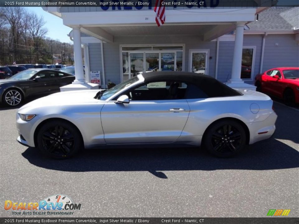 2015 Ford Mustang EcoBoost Premium Convertible Ingot Silver Metallic / Ebony Photo #4