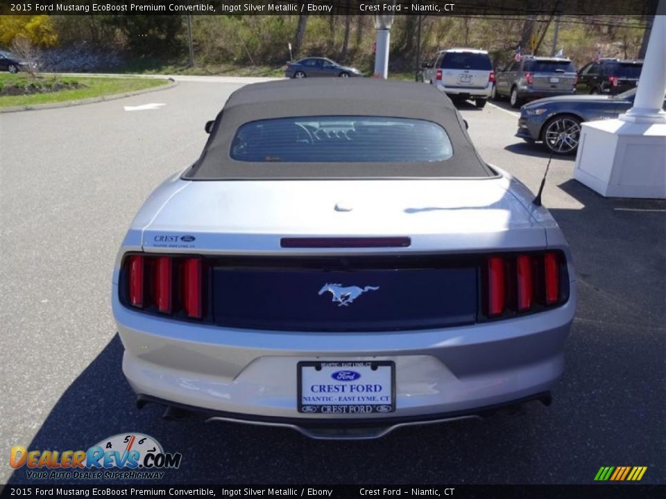 2015 Ford Mustang EcoBoost Premium Convertible Ingot Silver Metallic / Ebony Photo #6