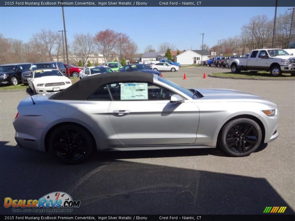2015 Ford Mustang EcoBoost Premium Convertible Ingot Silver Metallic / Ebony Photo #8