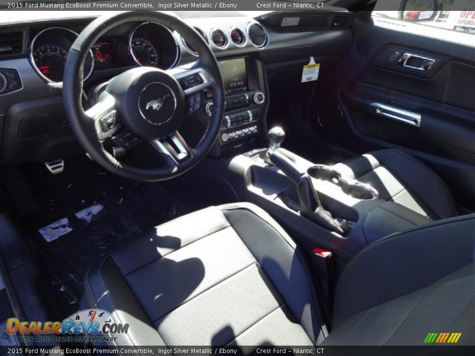 2015 Ford Mustang EcoBoost Premium Convertible Ingot Silver Metallic / Ebony Photo #12