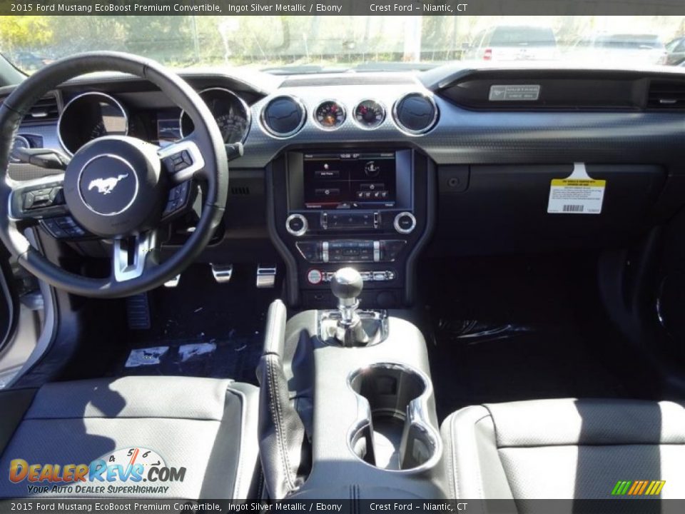 2015 Ford Mustang EcoBoost Premium Convertible Ingot Silver Metallic / Ebony Photo #13