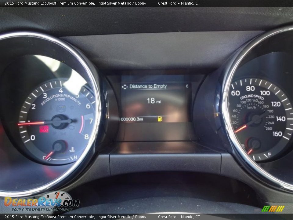 2015 Ford Mustang EcoBoost Premium Convertible Ingot Silver Metallic / Ebony Photo #15